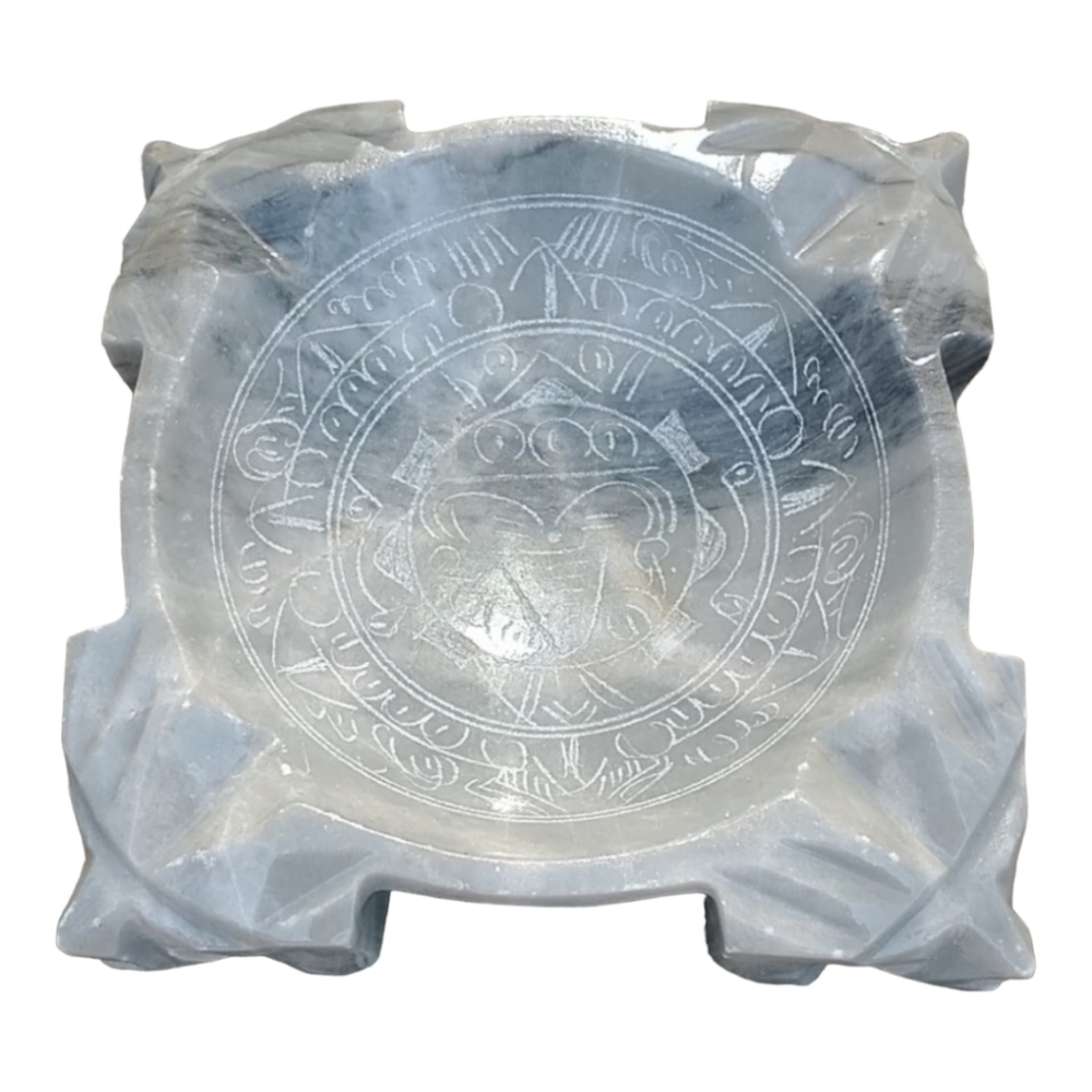 VTG Mayan Aztec Marble Onix Alabaster Ashtray